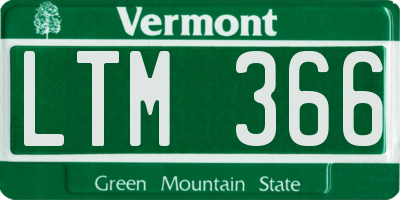VT license plate LTM366