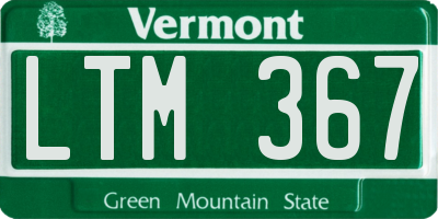 VT license plate LTM367