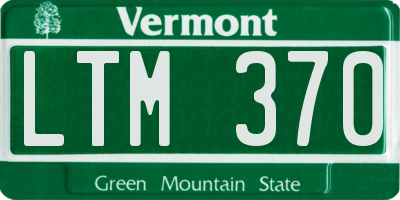 VT license plate LTM370