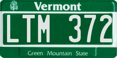 VT license plate LTM372