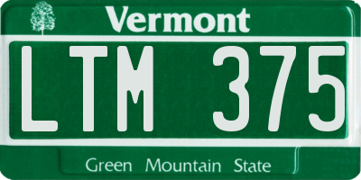 VT license plate LTM375