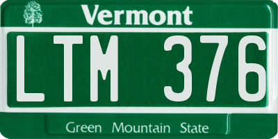 VT license plate LTM376