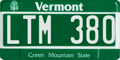 VT license plate LTM380