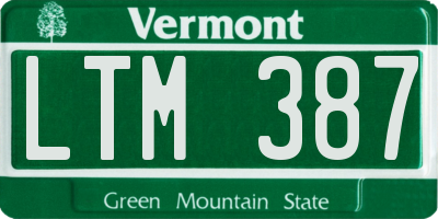 VT license plate LTM387
