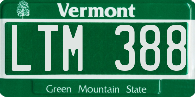 VT license plate LTM388