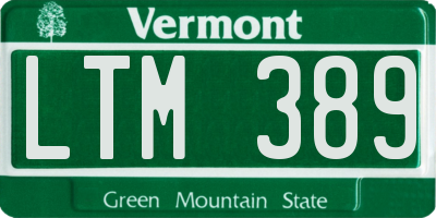 VT license plate LTM389