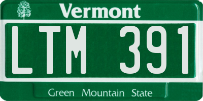VT license plate LTM391