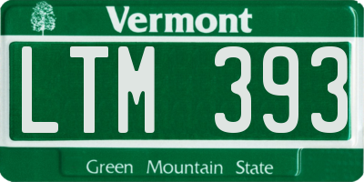 VT license plate LTM393