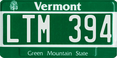 VT license plate LTM394