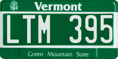 VT license plate LTM395