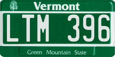 VT license plate LTM396