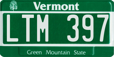 VT license plate LTM397