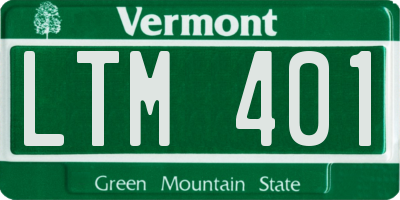 VT license plate LTM401