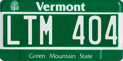 VT license plate LTM404