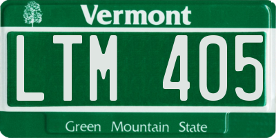 VT license plate LTM405