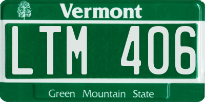 VT license plate LTM406