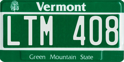 VT license plate LTM408