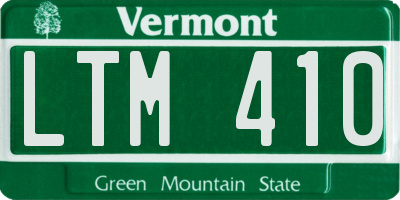 VT license plate LTM410