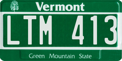 VT license plate LTM413