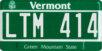 VT license plate LTM414
