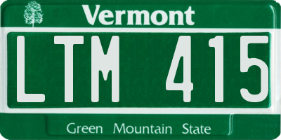 VT license plate LTM415