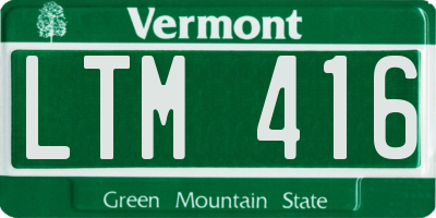 VT license plate LTM416