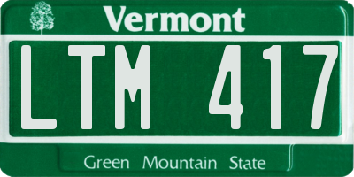 VT license plate LTM417