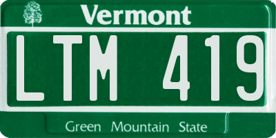 VT license plate LTM419