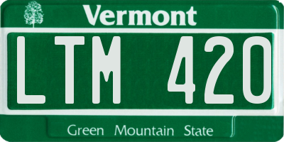 VT license plate LTM420
