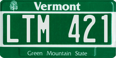 VT license plate LTM421