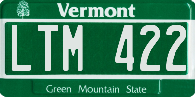 VT license plate LTM422