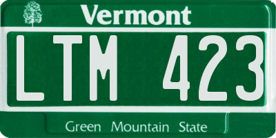 VT license plate LTM423