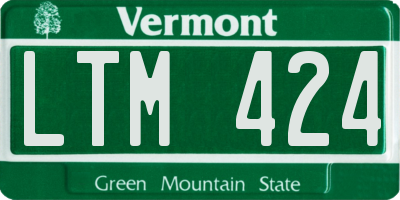 VT license plate LTM424