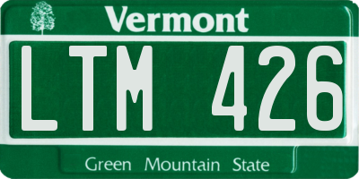 VT license plate LTM426