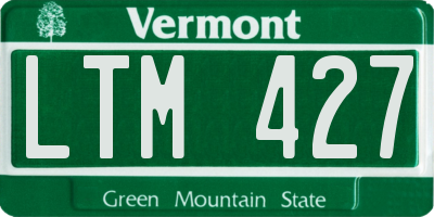 VT license plate LTM427