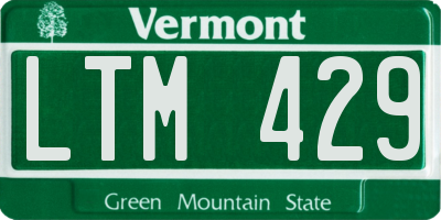 VT license plate LTM429