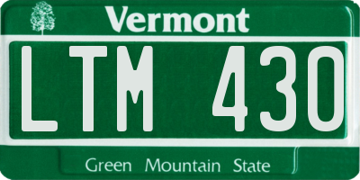 VT license plate LTM430