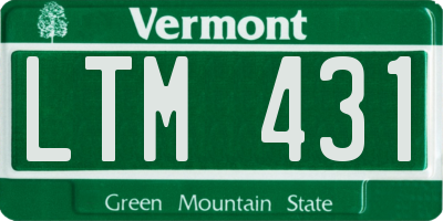 VT license plate LTM431