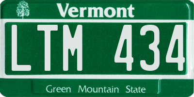 VT license plate LTM434