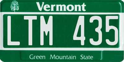 VT license plate LTM435