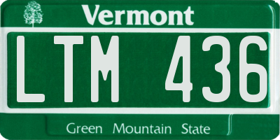 VT license plate LTM436