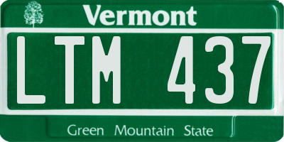 VT license plate LTM437
