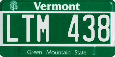 VT license plate LTM438