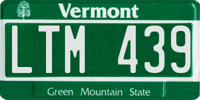 VT license plate LTM439