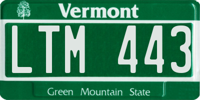 VT license plate LTM443