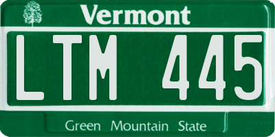 VT license plate LTM445