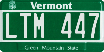 VT license plate LTM447