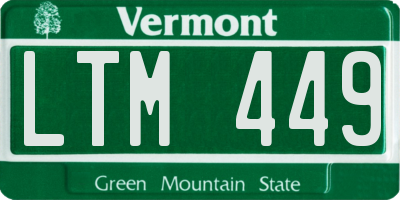VT license plate LTM449