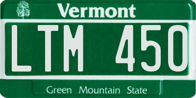 VT license plate LTM450