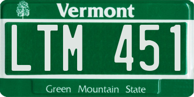 VT license plate LTM451